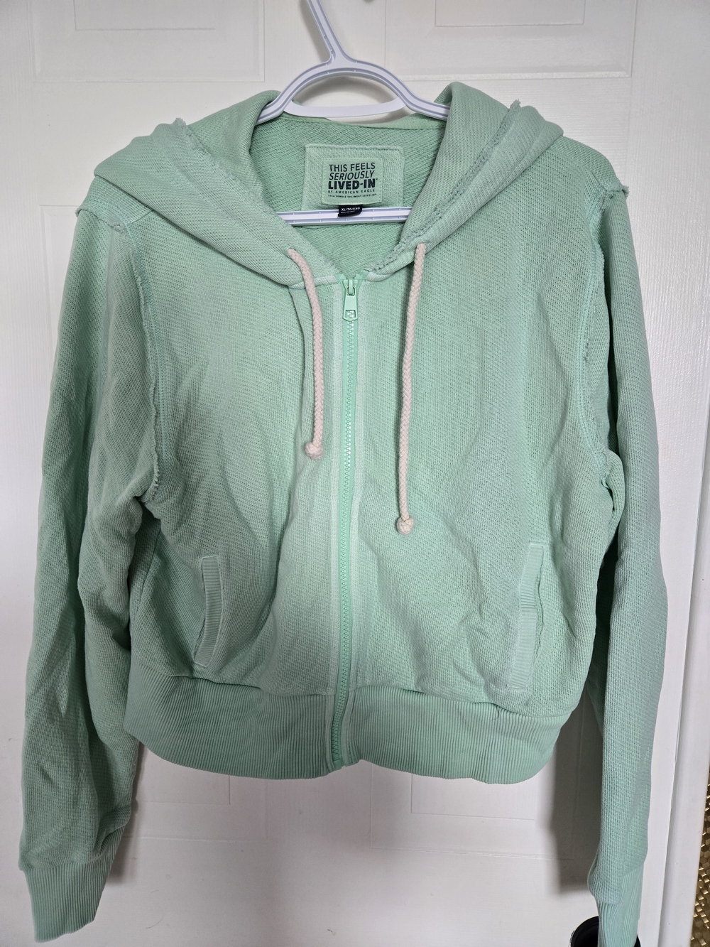 American Eagle Outfitters Mint Green Zip-Up Hoodie